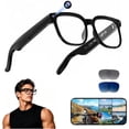 thumbnail image 1 of ouhos AI Smart Glasses with Camera, 4K HD Video & Photo Capture, Real-Time Translation, Recording Glasses with AI Assistant, Open-Ear Audio, Bluetooth, for Travel, Sport(3 Lenses), 1 of 6
