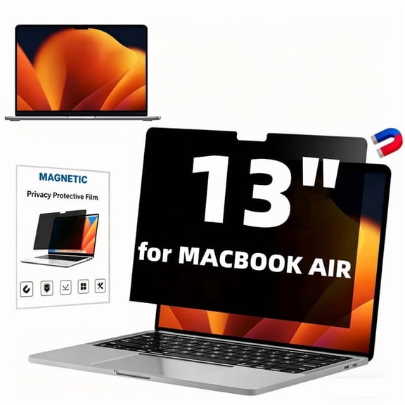 ouhos Magnetic Privacy Screen for MacBook Air 13 Inch (2018, 2019, 2020, 2021, M1) Removable Laptop Privacy Filter Shield and Protector