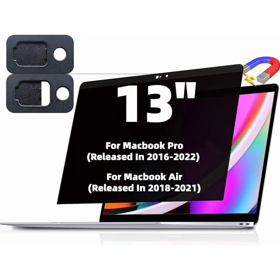 ouhos Magnetic Privacy Screen for Macbook Pro 13 Inch (2016-2022, M1, M2), Removable Anti Blue Light Glare Filter for Mac 13" Laptop