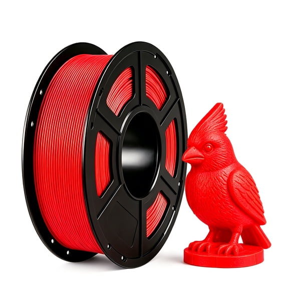 ouhos PETG 3D Printer Filament 1.75 mm 1 KG, PETG 3D Printer Filament With Improved Toughness & Weather Resistance, Fits Most 3D Printers, Red