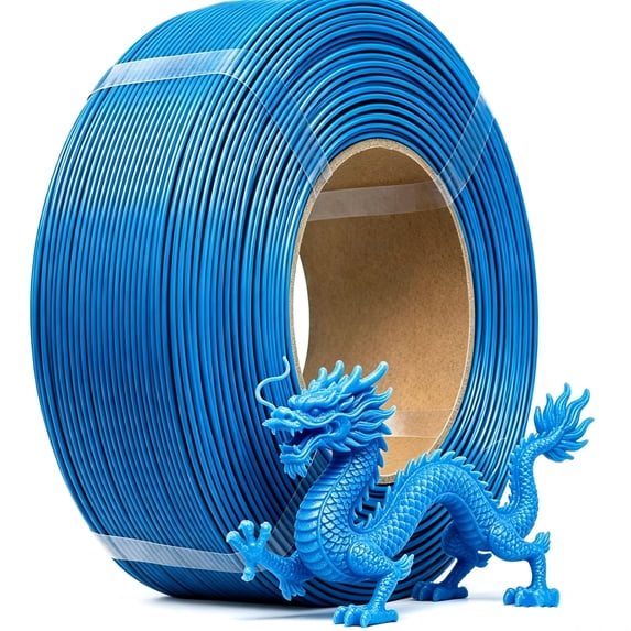 ouhos PLA Filament 1.75 mm PLA 3D Printer Filament, 1 kg Refill for Reusable Spools (2.2 lbs), 3D Printing Filament for most 3D Printers, Reusable Empty Spool Supported, Blue