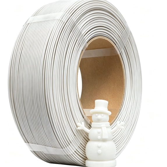 ouhos PLA Filament Refill 1.75mm, 3D Printer Filament, No Spool, for Reusable Spools, Dimensional Accuracy +/- 0.02mm, Fit with Most Reusable Spools, 1KG, White