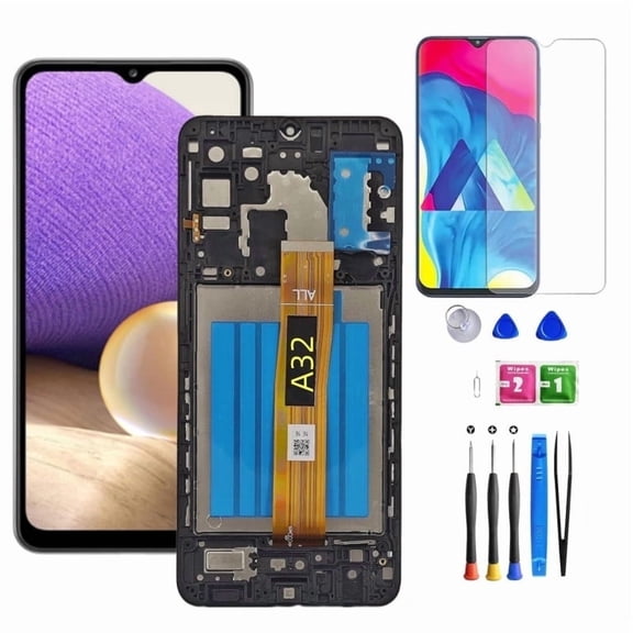 ouhos For Samsung Galaxy A32 5G Screen Replacement with Frame Kit, Model S326dl A326u A326b A326a A326w LCD Touch Display Digitizer Assembly with Repair Part Tools 6.5 Inch, Black(Not for 4G)