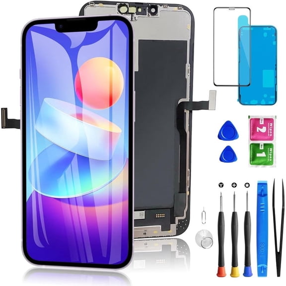 ouhos For iPhone 13 Pro Max Screen Replacement 6.7 Inch, 3D Touch LCD Display for A2484, A2641, A2643, A2644, A2645, with Repair Tools Kit+Waterproof Frame Adhesive Sticker+Screen Tempered Protector