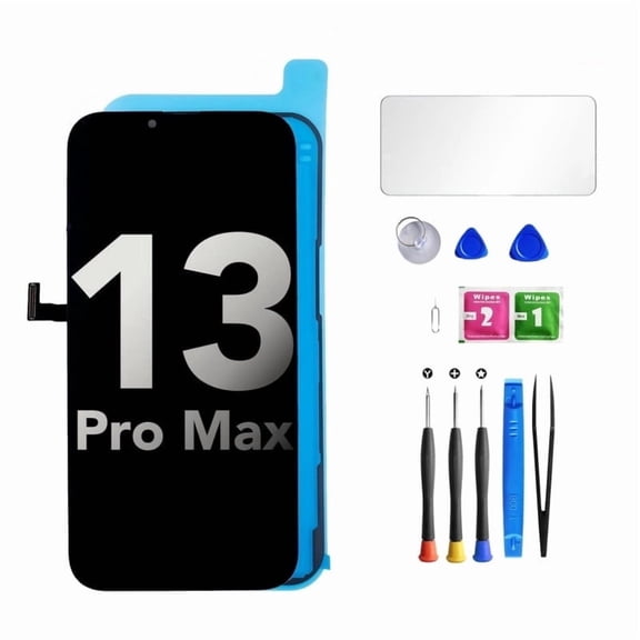 ouhos For iPhone 13 Pro Max Screen Replacement Kit, 6.7" LCD Display 3D Touch Digitizer Assembly with Repair Tools and Frame Sealant Adhesive, Black(Model A2643 / A2484 / A2641 / A2644 / A2645)