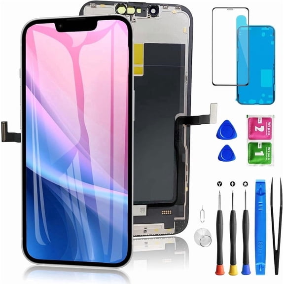 ouhos For iPhone 13 Pro Screen Replacement 6.1 Inch, 3D Touch LCD Display for A2483, A2636, A2638, A2639, A2640, with Repair Tools Kit + Waterproof Frame Adhesive Sticker+Screen Tempered Protector