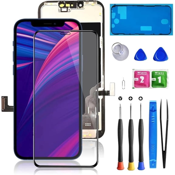 ouhos For iPhone 13 Screen Replacement 6.1 Inch for A2482, A2631, A2633, A2634, A2635, 3D Touch LCD Screen Digitizer with Repair Tools+Waterproof Seal+Screen Protector(Black)