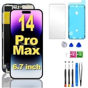ouhos For iPhone 14 Pro Max Screen Replacement Full HD 6.7 Inch Model A2651, A2893, A2894, A2895, A2896, 3D Touch LCD Display Digitizer Assembly with Repair Tools, Black
