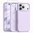 thumbnail image 1 of ouhos for iPhone 18 Pro Magnetic Silicone Case, Built-in Screen Protector, Full Camera Lens Protection, Shockproof Drop Resistant Slim Phone Cover, Pastel Lilac, 1 of 7