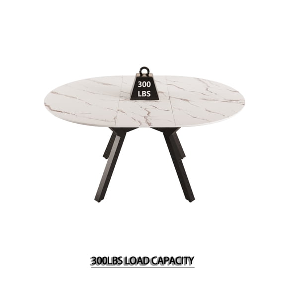ound Desktop Flip Panel White MDF Dining Table Extension