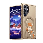Oupeigar For Samsung Galaxy S25 Ultra Phone Case,With 360°Spin Stand, With Kickstand,Fit for Magsafe,Military Grade Protection,Shockproof Case-Gold