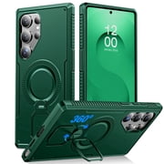 Oupeigar For Samsung Galaxy S25 Ultra Phone Case,With 360 Spin Stand, With Kickstand,Fit for Magsafe,Military Grade Protection,Shockproof Caset-Green