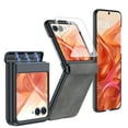 thumbnail image 1 of Oupeigar for Motorola Razr 50/Razr 60 Phone Case,Built-in Screen Protector,Hinge Protection,Ultra Thin PU Leather Matte PC Shockproof Case-Gray, 1 of 9