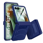 Oupeigar for Motorola Razr Ultra 2025/Razr Ultra 2026 Armor Case [Non-Slip Texture][Rugged Hinge Protection][Fast Wireless Charging] Durable Rugged Case-Blue