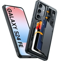 oupeigar for Samsung Galaxy S24 FE Case Wallet RFID, Cards Holder & Camera Cover & Kickstand for Women Men, Full Body Shockproof Silicone Case for S24 FE 6.7" 2024 Only-Black