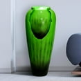 thumbnail image 1 of 30.7inches High Concrete Modern Water Fountain, Indoor/Outdoor Jar Water Fountain w/LED Lights Cascading Waterfall Features for Home Garden Backyard Decor, Green, 1 of 11