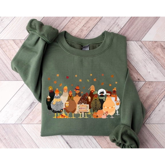 ous Fall Chickens Shirt, Fall Chickens Sweater, Women Fall Sweatshirt, Fall Sweater, Chicken Lover Fall Shirt, Autumn Chicken Sweater All Size S-5Xl