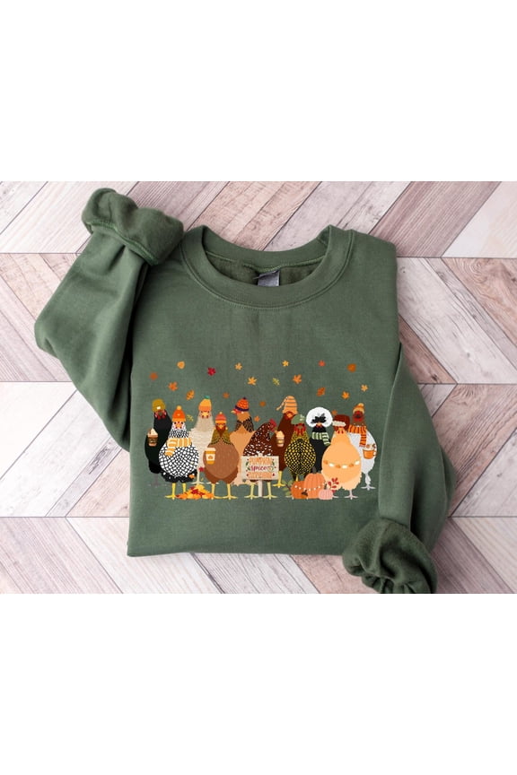 ous Fall Chickens Shirt, Fall Chickens Sweater, Women Fall Sweatshirt, Fall Sweater, Chicken Lover Fall Shirt, Autumn Chicken Sweater All Size S-5Xl