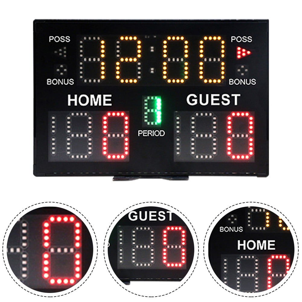 Electronic Scoreboard, 0-99 Aluminum Alloy Frame US Plug 100-240V LED Score  Board for Basketball