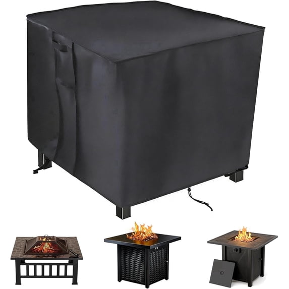 Saking Fire Pit Cover,32 Inch Square Firepit Covers Outdoor Gas Fireplace Fire Table Cover Fits for 28-32 Inch Propane Fire Pit Table – 32 x 32 x 24 Inches