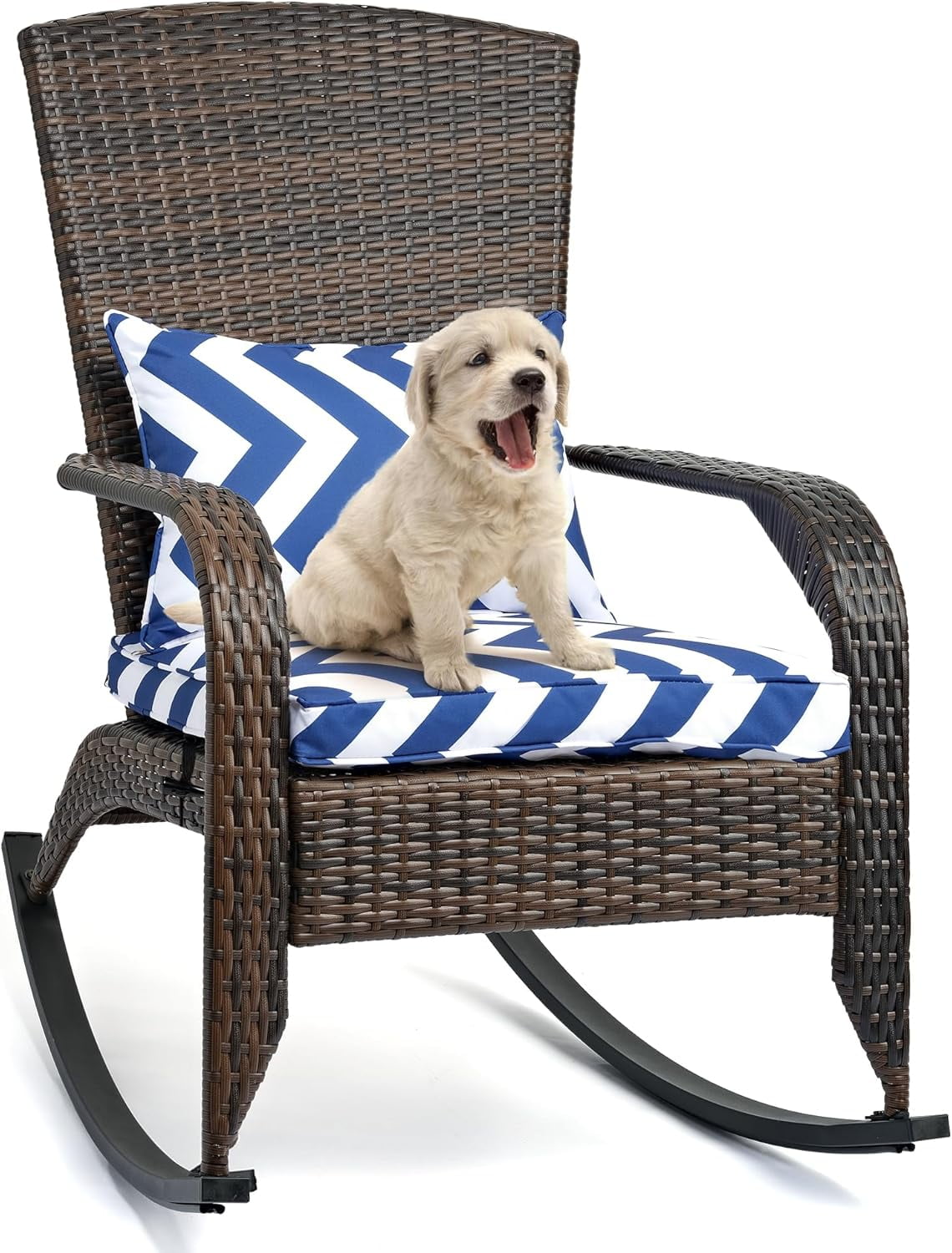 outdoor rocking chair- outdoor glider rattan rocker chair with heavy ...