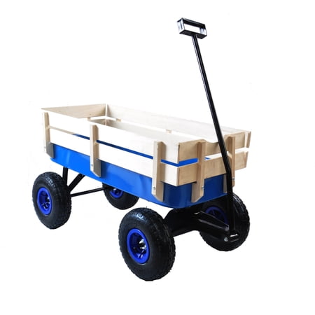 outdoor sport wagon tools cart wooden side panels air tires Wagon