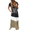 thumbnail image 1 of outfmvch black dresses for women plus size daily tie-dyed block loose v neck short sleeve maxi dress womens dresses fall dresses, 1 of 6
