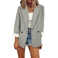 thumbnail image 1 of outfmvch blazer jackets for women casual pocket office blazer draped front cardigan jacket work suit womens tops fall tops for women grey, 1 of 5