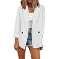 thumbnail image 1 of outfmvch blazer jackets for women casual pocket office blazer draped front cardigan jacket work suit womens tops fall tops for women white, 1 of 5