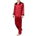 thumbnail image 1 of outfmvch cardigan for men cardigan and trousers pajamas set classic sleepwear loungewear womens tops red, 1 of 8