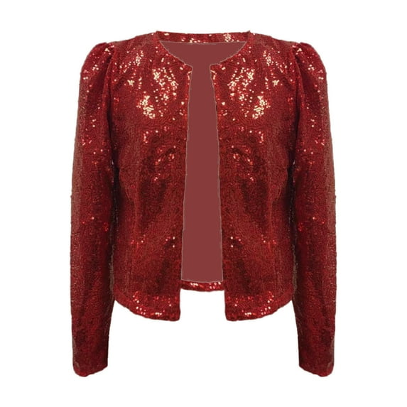 outfmvch cardigan for women casual fashion urban sequin sequins sparkling cardigan jacket womens tops red
