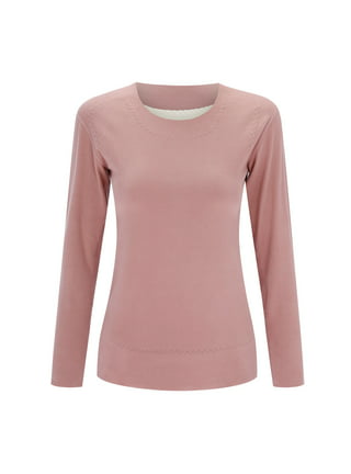 Thermajane Thermal Shirts for Women Long Sleeve Winter Tops Thermal  Undershirt for Women (Baby Pink, 2X-Large) in Dubai - UAE