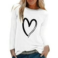 thumbnail image 1 of outfmvch hoodies for women casual print shirts long sleeve loose t-shirt womens tops womens sweaters white, 1 of 9
