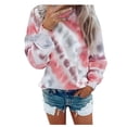 thumbnail image 1 of outfmvch hoodies for women tie-dye causal pullover round neck sweatshirt top blouse crop tops for women womens long sleeve tops, 1 of 9