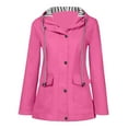 thumbnail image 1 of outfmvch jackets for women plus waterproof outdoor hooded rain size rain jacket windproof womens tops cardigan for women hot pink, 1 of 3