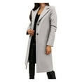 thumbnail image 1 of outfmvch jackets for women wool thin coat trench jacket ladies slim long overcoat outwear womens tops cardigan for women grey, 1 of 7