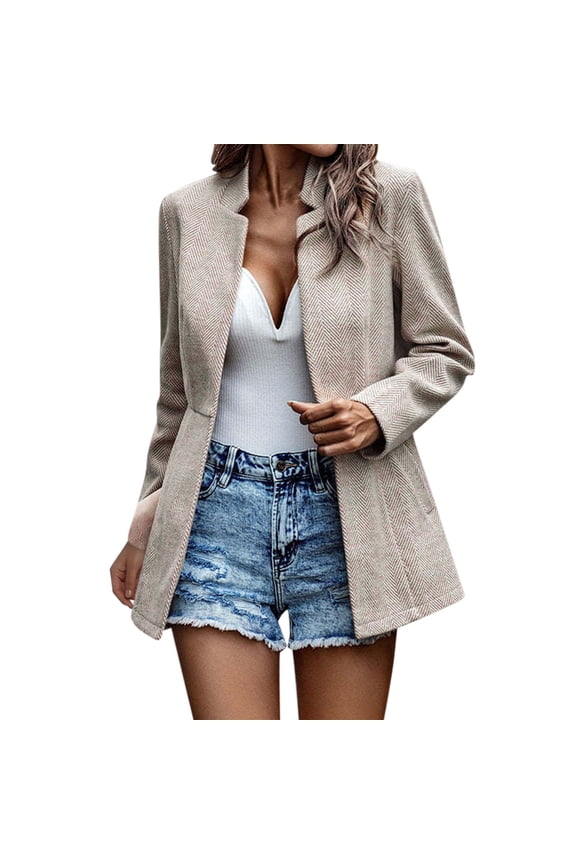 jackets for women coat casual open front blazer stand collar solid trench business work office jacket outwear womens sweaters womens long sleeve tops