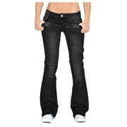 OUTFMVCH jeans for women flare jeans mid waist bell jeans stretch slim length jeans pants for women cargo pants