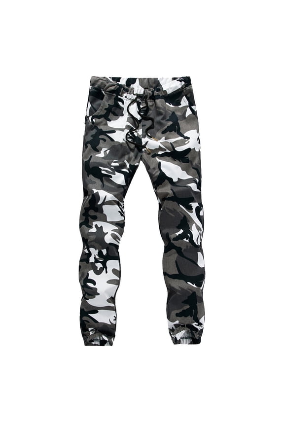 joggers for men m-5xl fashion sports camouflage elastic belt pencil pants for men cargo pants
