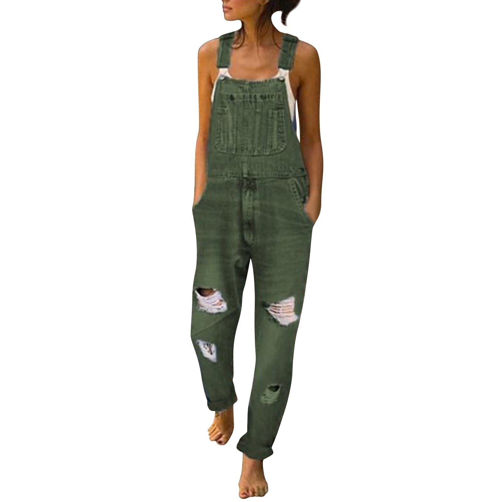 Pants & Jumpsuits | Overalls Women Loose Fit Denim Bib Baggy Overall Jumpsuit Straight Wide Leg - View #9