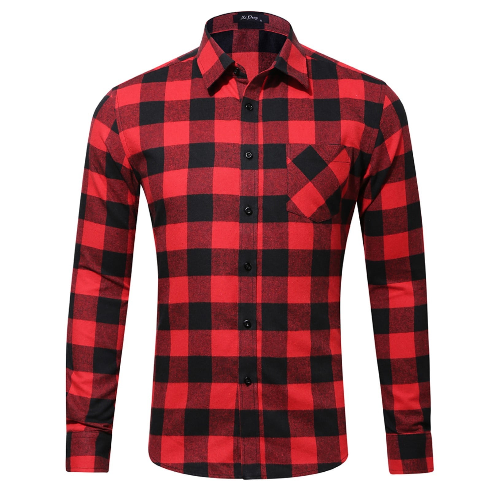 outfmvch long sleeve shirts for men casual party d plaid lapel comfortable  thick warm flannel shirt with pockets womens tops red