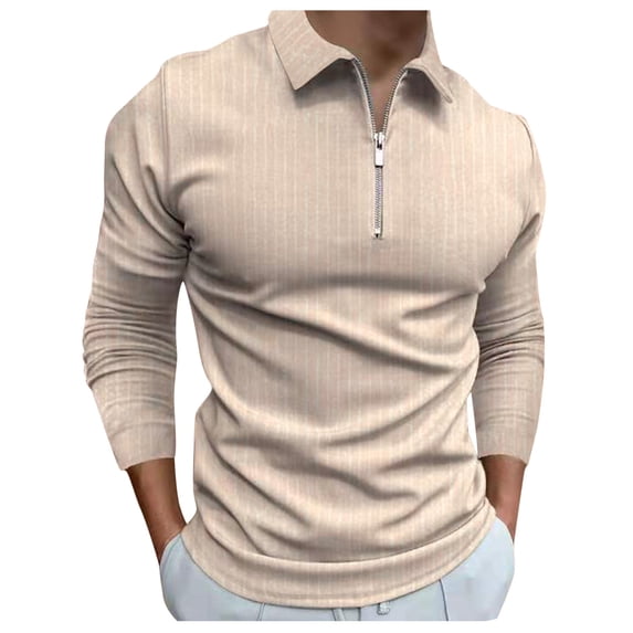 outfmvch polo shirts for men casual zipper shirt turn down collar stripe printed polos shirt fashion formal shirt womens tops khaki