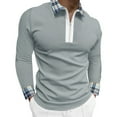thumbnail image 1 of outfmvch polo shirts for men male casual summer plaid collar t shirt turn down collar short sleeve t shirt womens tops grey, 1 of 4