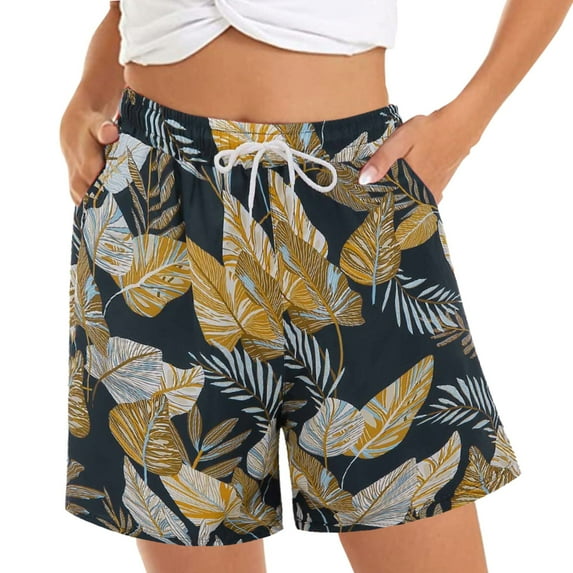 outfmvch shorts for women shorts summer comfy beach shorts elastic waist floral with 2 pockets pants for women cargo pants