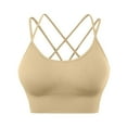 thumbnail image 1 of outfmvch sports bras for women womens cross back sport bras padded strappy criss cross cropped bras for yoga workout fitness low impact bras bras for women, 1 of 5