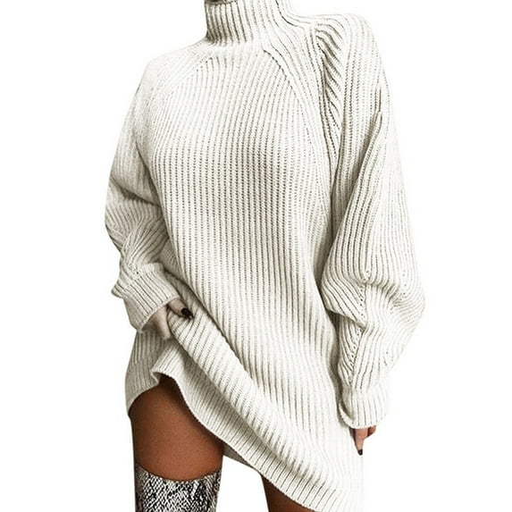 outfmvch sweater dress for women solid turtleneck winter loose pullover sweater dress womens dresses fall dresses
