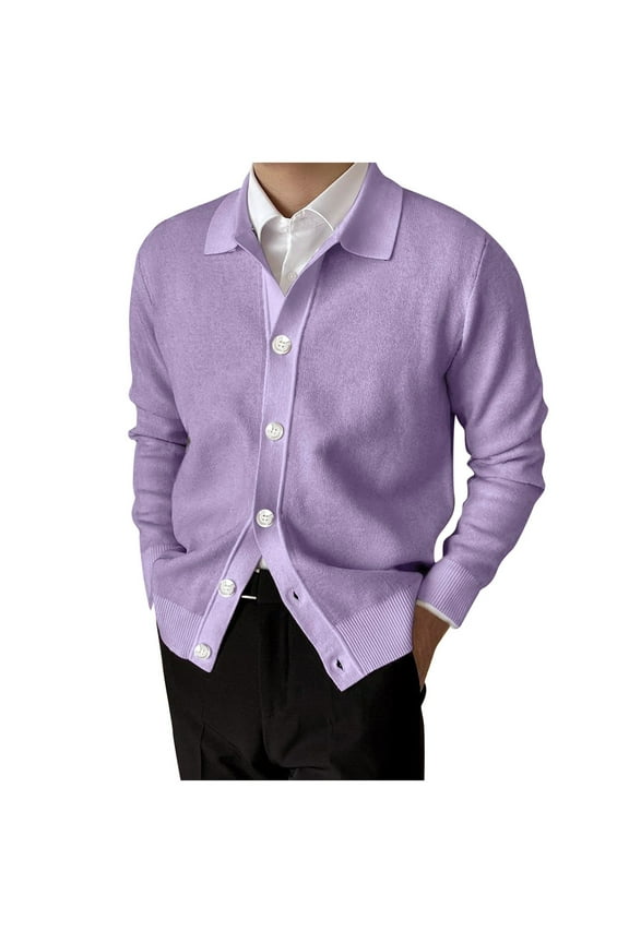 sweaters for men fashion casual knit yarn lapel button sweater cardigan jacket womens tops mens sweaters purple