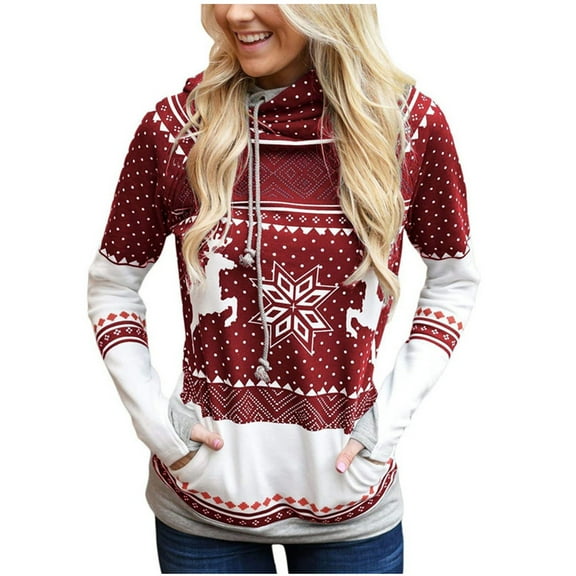 outfmvch sweaters for women autumn winter christmas ed pocket hooded casual sweater cardigan for women fall clothes for women