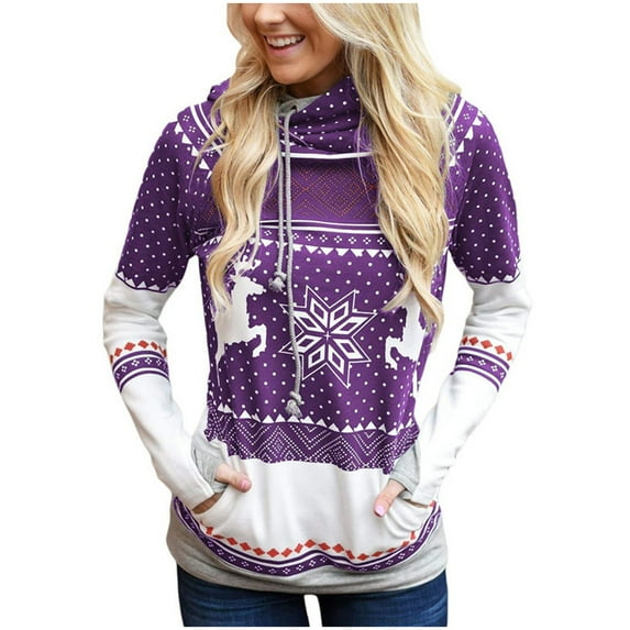 outfmvch sweaters for women autumn winter christmas ed pocket hooded casual sweater cardigan for women fall clothes for women