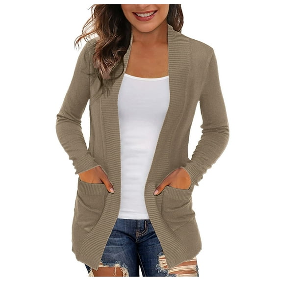outfmvch sweaters for women cardigans with pockets casual lightweight open front cardigan sweaters womens tops womens sweaters khaki